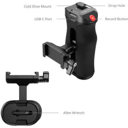 SmallRig 5694 - obustronny uchwyt boczny z wyzwalaczem REC, adapter Arca-Swiss
